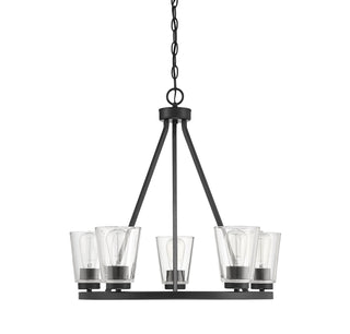 Calhoun Five Light Chandelier in Matte Black