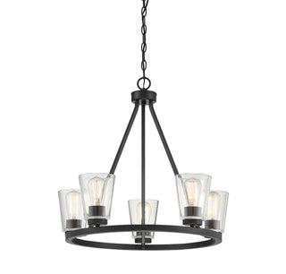Calhoun Five Light Chandelier in Matte Black