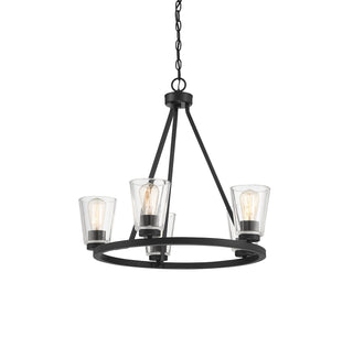 Calhoun Five Light Chandelier in Matte Black