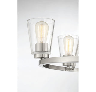 Calhoun Five Light Chandelier in Satin Nickel