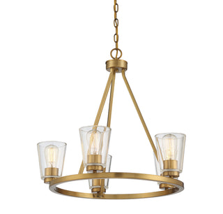 Calhoun Five Light Chandelier in Warm Brass
