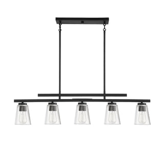 Calhoun Five Light Linear Chandelier in Matte Black