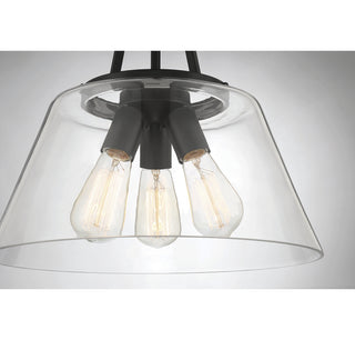 Calhoun Three Light Pendant in Matte Black