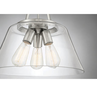Calhoun Three Light Pendant in Satin Nickel