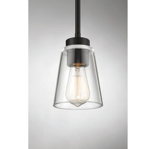 Calhoun One Light Mini-Pendant in Matte Black