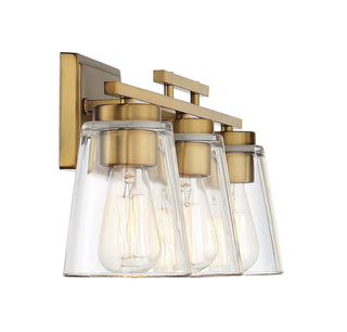 Calhoun Three Light Bath Bar in Warm Brass