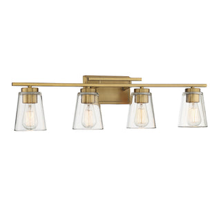Calhoun Four Light Bath Bar in Warm Brass