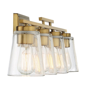 Calhoun Four Light Bath Bar in Warm Brass