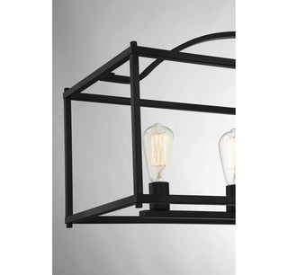 Palladian Five Light Linear Chandelier in Matte Black