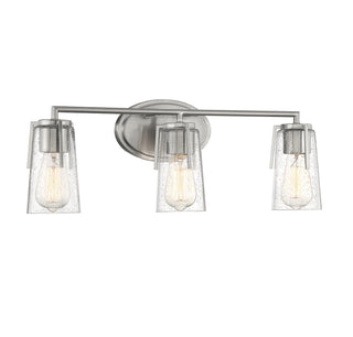 Sacremento Three Light Bath Bar in Satin Nickel