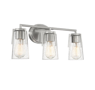 Sacremento Three Light Bath Bar in Satin Nickel