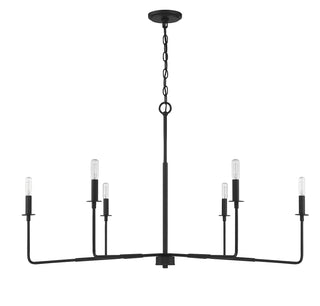 Salerno Six Light Chandelier in Matte Black