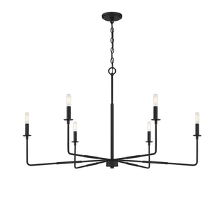 Salerno Six Light Chandelier in Matte Black