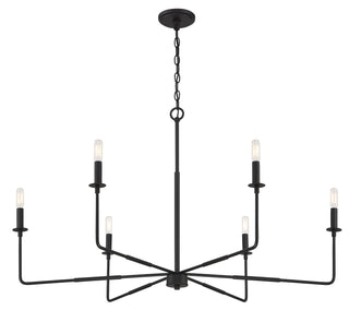 Salerno Six Light Chandelier in Matte Black