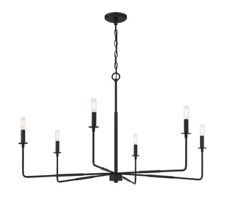 Salerno Six Light Chandelier in Matte Black