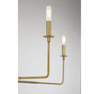 Salerno Six Light Chandelier in Warm Brass