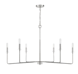 Salerno Six Light Chandelier in Polished Nickel