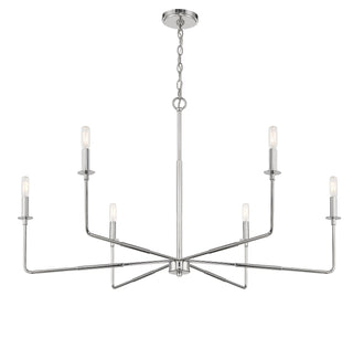 Salerno Six Light Chandelier in Polished Nickel