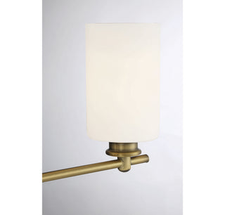 Woodbury Four Light Bath Bar in Warm Brass