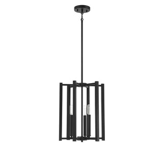 Benson Three Light Pendant in Matte Black