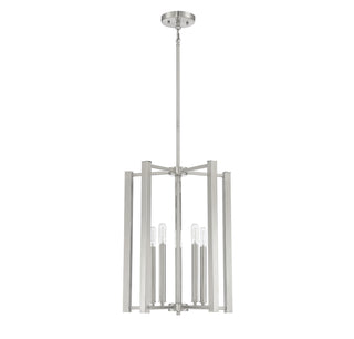 Benson Five Light Pendant in Satin Nickel
