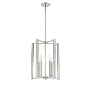 Benson Five Light Pendant in Satin Nickel