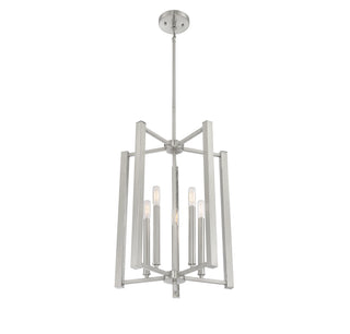 Benson Five Light Pendant in Satin Nickel