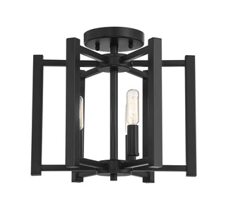 Benson Three Light Semi-Flush Mount in Matte Black