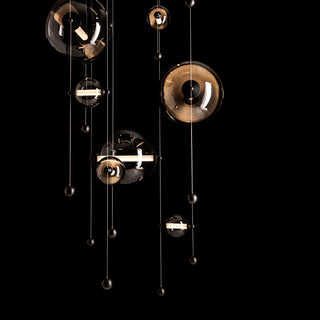 Abacus Abacus 10-Light Square LED Pendant in Black