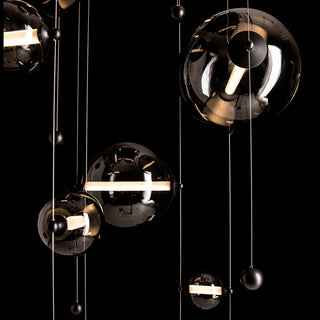 Abacus Abacus 10-Light Square LED Pendant in Black