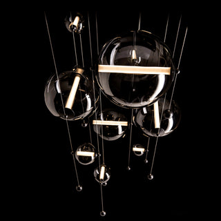 Abacus Abacus 10-Light Square LED Pendant in Black