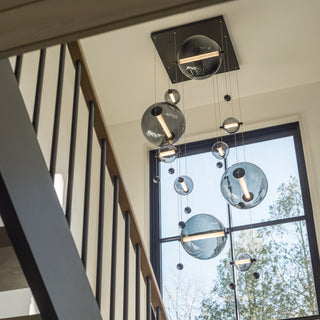 Abacus Abacus 10-Light Square LED Pendant in Black
