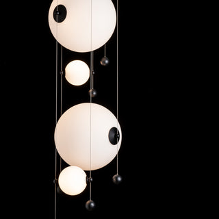 Abacus Abacus 4-Light Round LED Pendant in Black