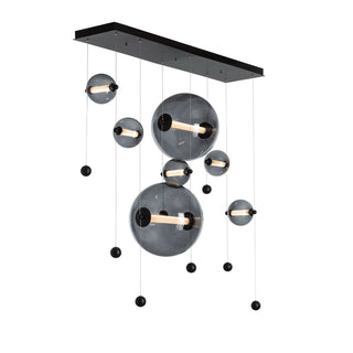 Abacus Abacus 7-Light Double Linear LED Pendant in Black