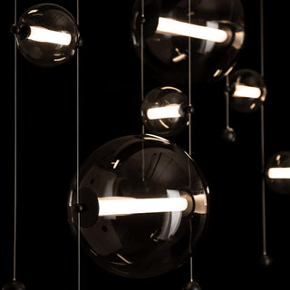 Abacus Abacus 7-Light Double Linear LED Pendant in Black