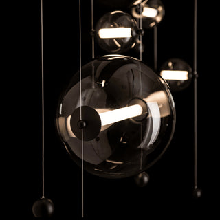 Abacus Abacus 7-Light Double Linear LED Pendant in Black