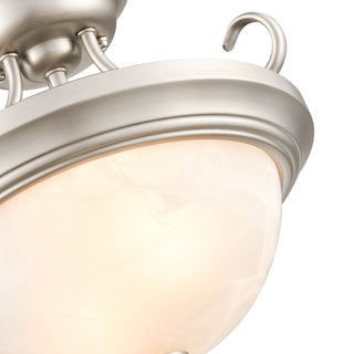 Two Light Semi-Flush Mount in Satin Nickel