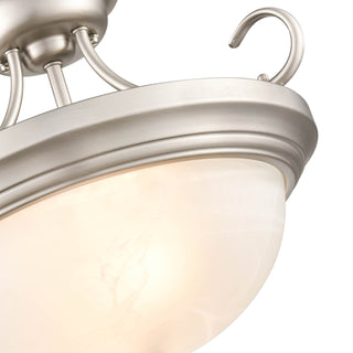 Two Light Semi-Flush Mount in Satin Nickel