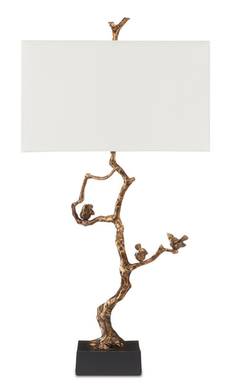 Shadows One Light Table Lamp in Antique Brass/Black