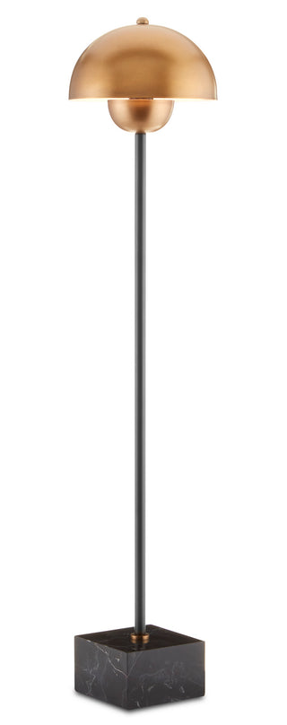 La Rue One Light Table Lamp in Brushed Brass/Black