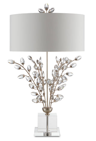 Forget-Me-Not Two Light Table Lamp in Clear/Silver Leaf