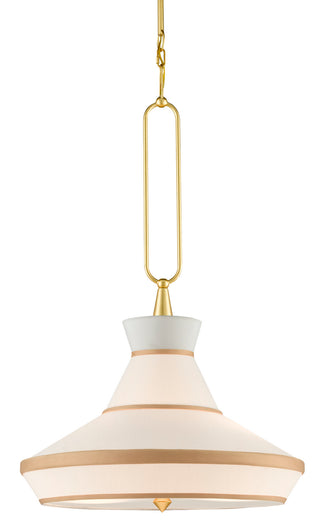 Perth Two Light Pendant in Gold Leaf/White