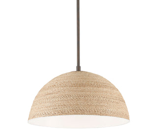 Tobago One Light Pendant in Natural/Sugar White/Bronze Gold