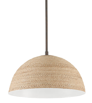 Tobago One Light Pendant in Natural/Sugar White/Bronze Gold
