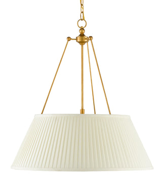 Lytham LED Pendant in Antique Gold Leaf/White