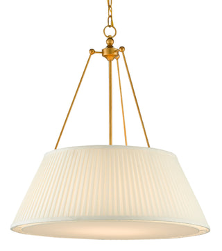 Lytham LED Pendant in Antique Gold Leaf/White