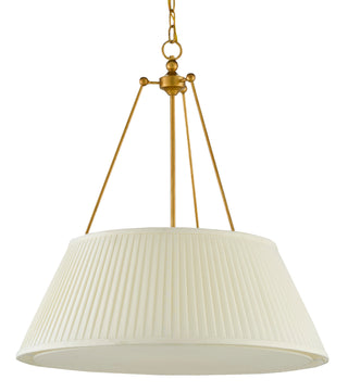 Lytham LED Pendant in Antique Gold Leaf/White