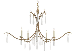 Marshallia Five Light Chandelier in Rustic Gold/Faux Rock Crystal