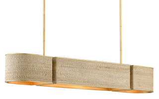 Tenby Four Light Chandelier in Natural/Contemporary Gold Leaf