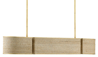 Tenby Four Light Chandelier in Natural/Contemporary Gold Leaf